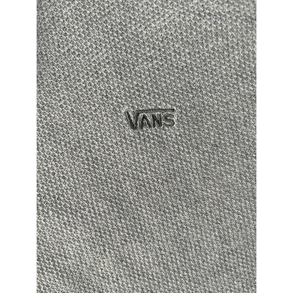 Vans Mens Gray Textured Waffle Knit Raglan Long Sleeve Hoodie Shirt Size M - Picture 2 of 8
